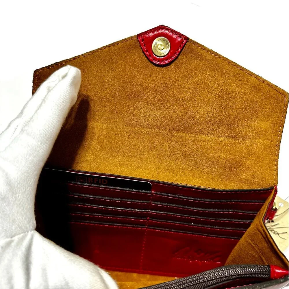 NWT Patricia Nash Kaisa Grecian Rose Leather Wristlet Wallet clutch - Picture 11 of 13